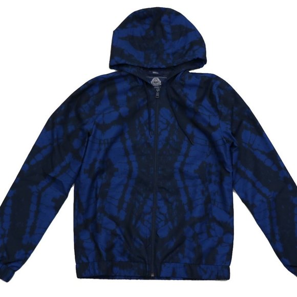AMERICAN RAG Shibori Blue Hooded light Jacket - Picture 3 of 6
